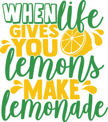 When Life Gives You Lemons Make Lemonade - Lemonade Stand Illustration - obrazy, fototapety, plakaty