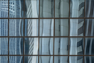 Windows Glass facades of modern Office buildings in Israel. Abstract architecture background