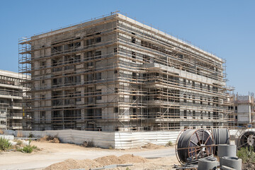 Israel, development landscape with the construction of new apartment buildings. modern project real...