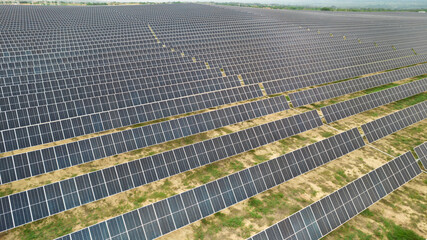 Solar modules field in pv plant