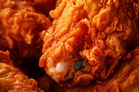 close up fried chicken picture. macro fried chicken. macro food photography.
