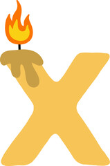 Candle Alphabet Letter X