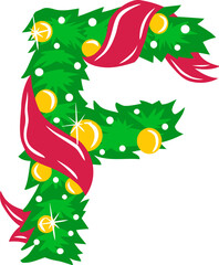 Obraz premium Christmas Wreath Letter F
