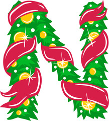 Christmas Wreath Letter N