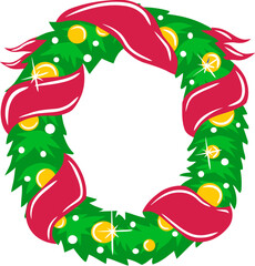 Christmas Wreath Letter O