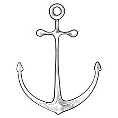 ship anchor handdrawn illustration