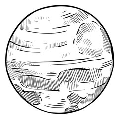 planet jupiter handdrawn illustration