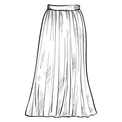 Casual skirt handdrawn illustration
