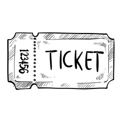 Fototapeta premium Ticket handdrawn illustration