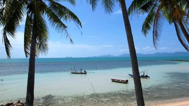 Aerial view of Baan Tai Beach in the north of Koh Samui island, Thailand