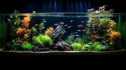 Colorful Marine Life in a Tranquil Underwater Aquarium generated by AI tool