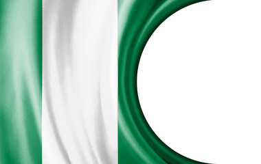 Obraz premium Abstract illustration, Nigeria flag with a semi-circular area White background for text or images.