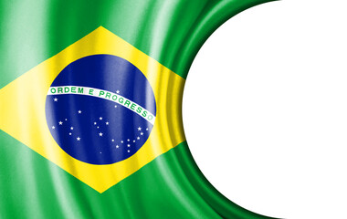 Abstract illustration, Brazil flag with a semi-circular area White background for text or images.