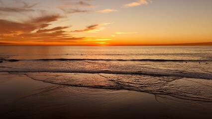 sunset on the beach