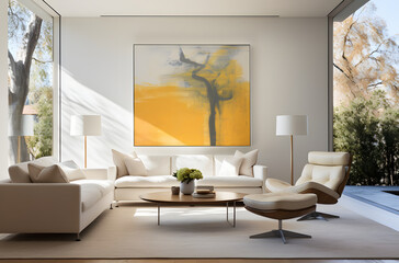 Modern simple and stylish living room interior design.