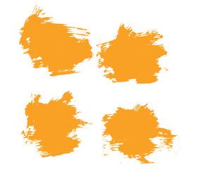 Ink vector yellow brush stroke collection