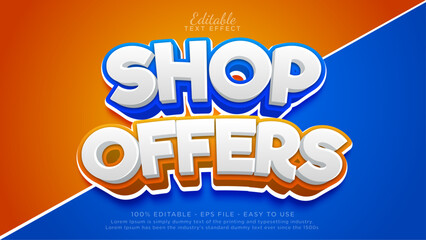 Special offers 3d text effect. Editable typography template for ads and promotion