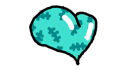 hand drawn heart doodle sky blue criminal