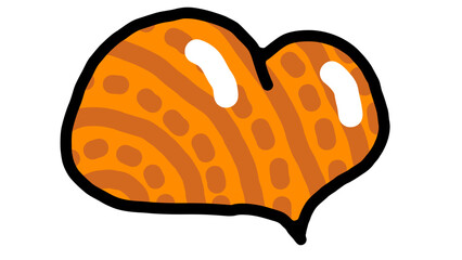 hand drawn heart doodle brown complex