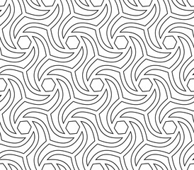 Seamless ornament. Modern wavy background. Geometric modern black and white pattern