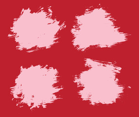 Ink grunge red brush stroke template set