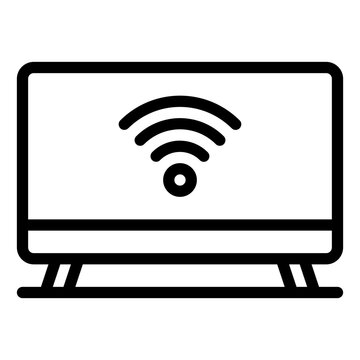 recommend clip art: Smart TV black outline icon