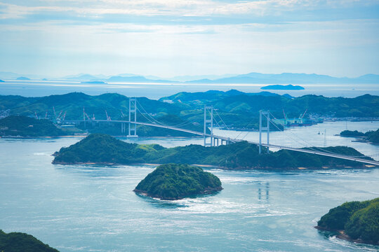 Shimanami Kaido, Kirosan View Point, Ehime　亀老山展望公園からの来島海峡第一大橋　しまなみ街道　愛媛県