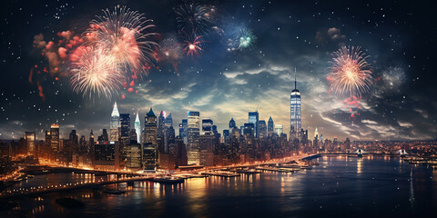 City Lights: Feature illuminated cityscapes to capture the excitement of urban New Year celebrations