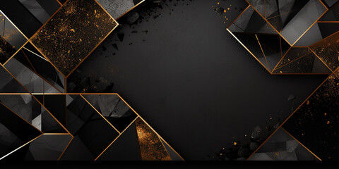 Design a sophisticated background with gold and black accents. - obrazy, fototapety, plakaty