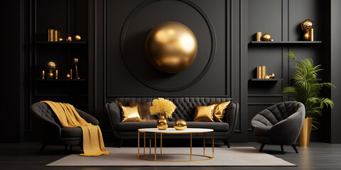 Design a sophisticated black and gold theme for a touch of luxury. 