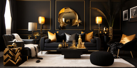 Design a sophisticated black and gold theme for a touch of luxury. 