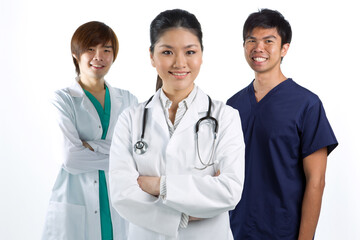 Fototapeta premium A team of a happy Asian Doctors