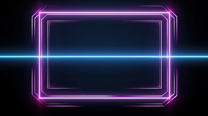 Glowing neon lighting frame with colorful background.