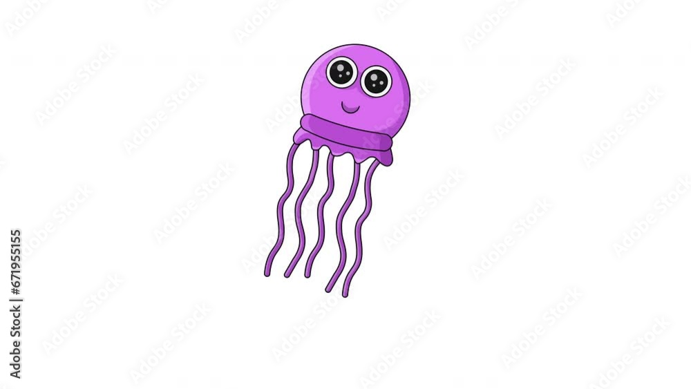 Canvas Prints Jellyfish icon animation video