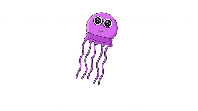 Jellyfish icon animation video