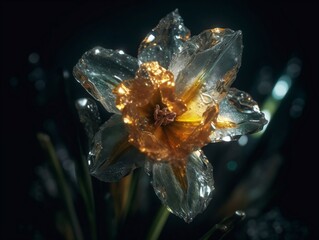 Daffodil flower made of crystals