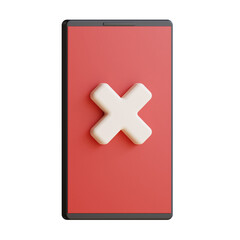 Obraz premium 3d icon rejected illustration with isolated design