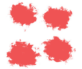 Red ink brush illustration set