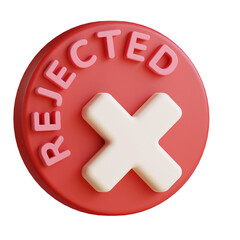 3d icon rejected illustration with isolated design