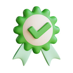 3d icon approved illustration with isolated design