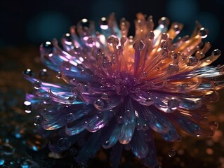Aster flower made of crystals