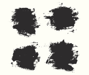 Fototapeta premium Set of black ink vector brush stroke