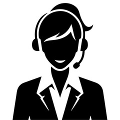 Call center vector silhouette illustration black color