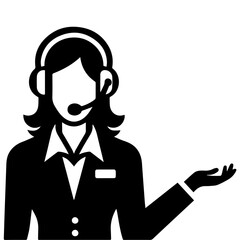 Call center vector silhouette illustration black color