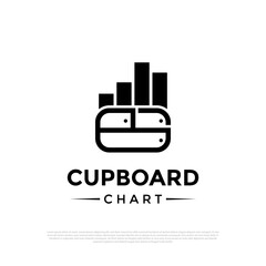 Obraz premium Minimalist cupboard data chart logo vector design template