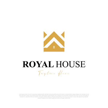 King crown royal house logo vector design template
