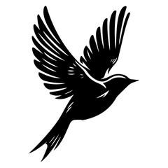 Flying bird vector silhouette illustration