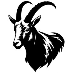 Goat vector logo silhouette illustration black color