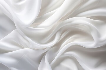 Fototapeta premium Alluring Abstract White Fabric Texture with Soft Wave Background