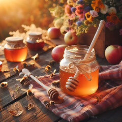 Honey jar AI generated image